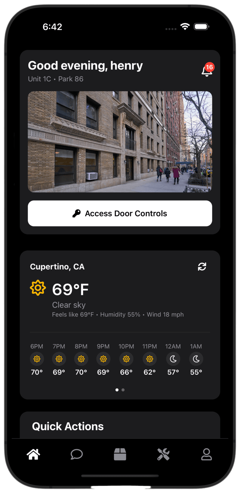 TenantLink App Interface - Main Dashboard